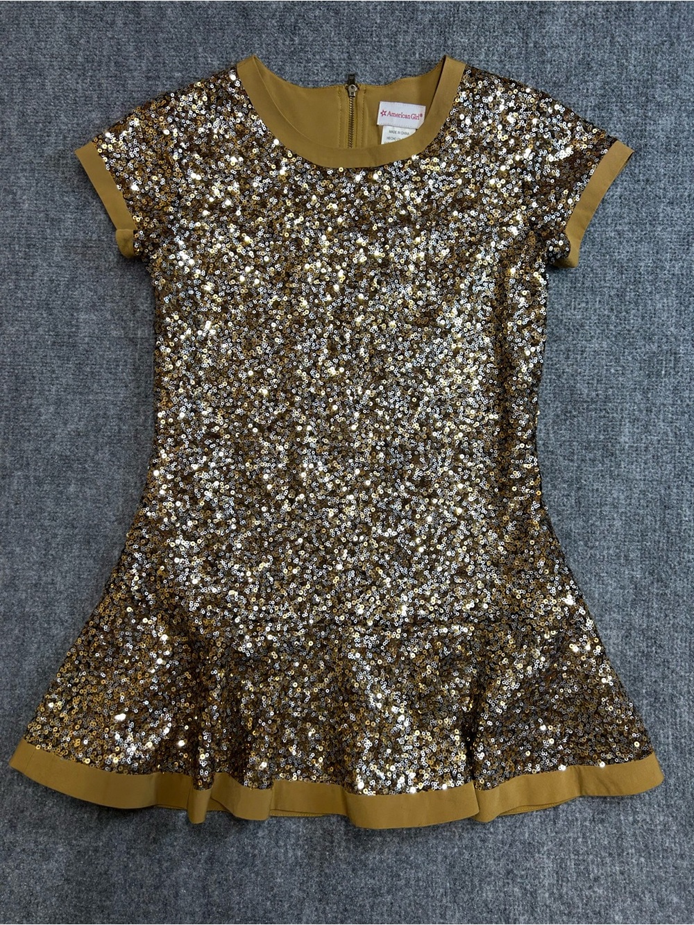 American Girl Gold Sequin Holiday party Dress Size L